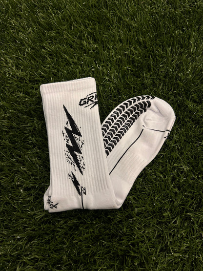 GRIPX FROST ❄️ — White & Black Grip Socks
