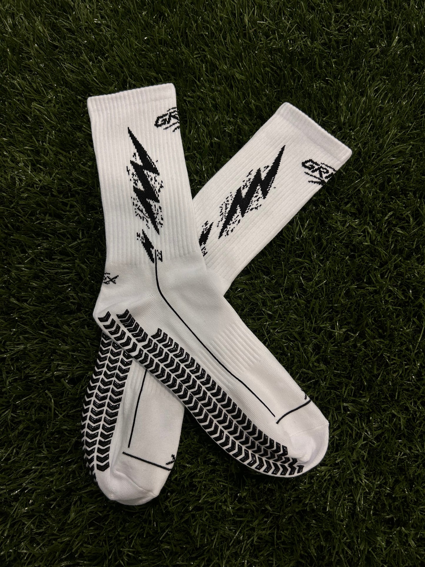 GRIPX FROST ❄️ — White & Black Grip Socks