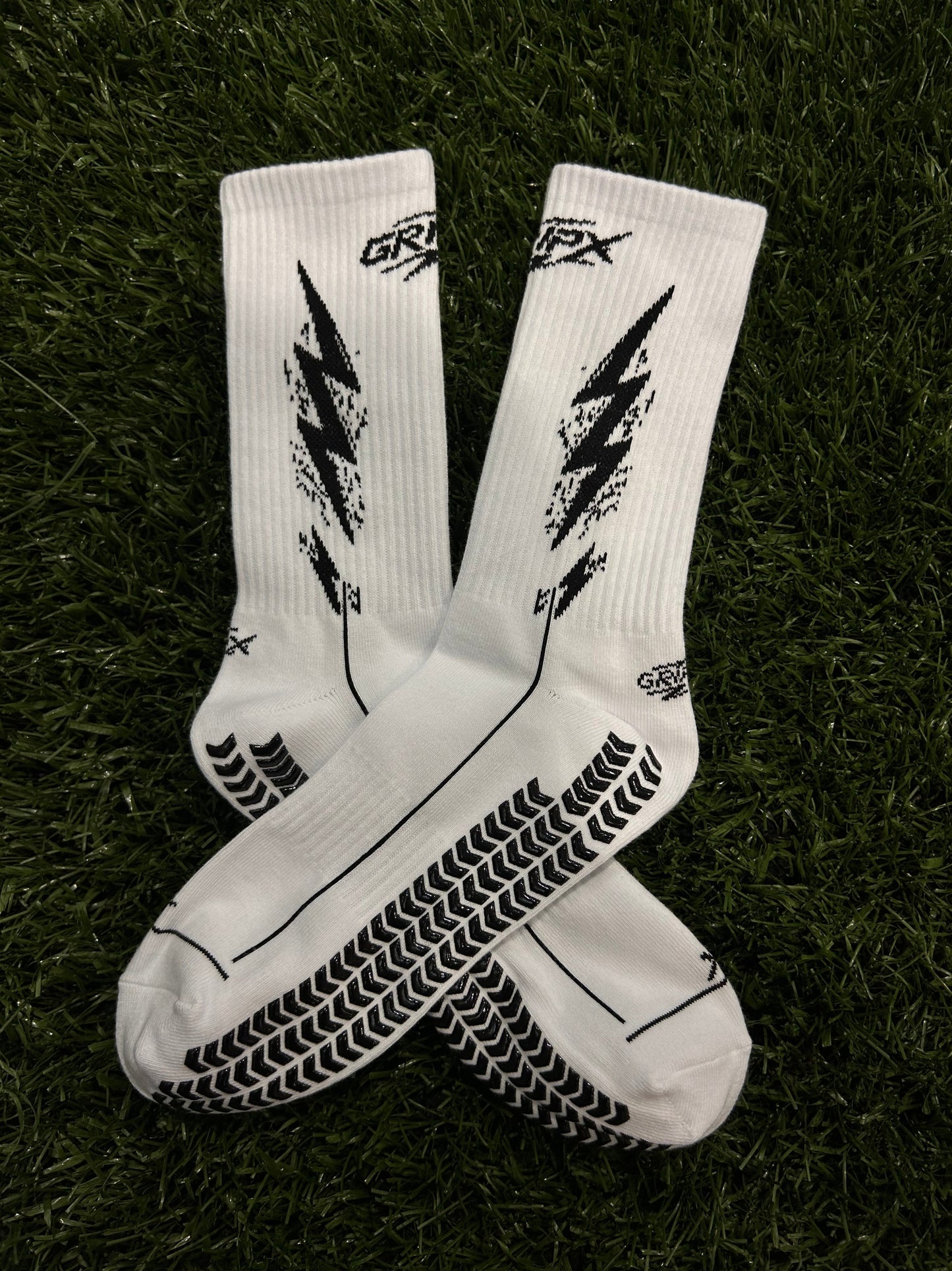 GRIPX FROST ❄️ — White & Black Grip Socks